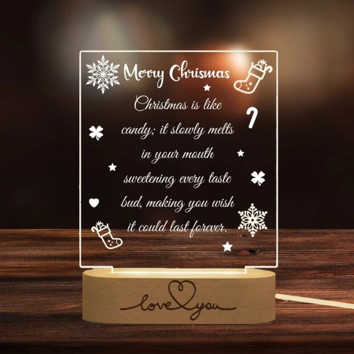 Personalized Christmas Table night lamp Acrylic | Save 33% - Rajasthan Living 6