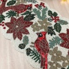 Christmas handmade table runner, red and green flower with parrot beaded table runner, Poinsettia runner, 13x36inch | Save 33% - Rajasthan Living 17