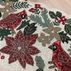 Christmas handmade table runner, red and green flower with parrot beaded table runner, Poinsettia runner, 13x36inch | Save 33% - Rajasthan Living 20