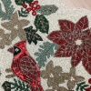 Christmas handmade table runner, red and green flower with parrot beaded table runner, Poinsettia runner, 13x36inch | Save 33% - Rajasthan Living 22