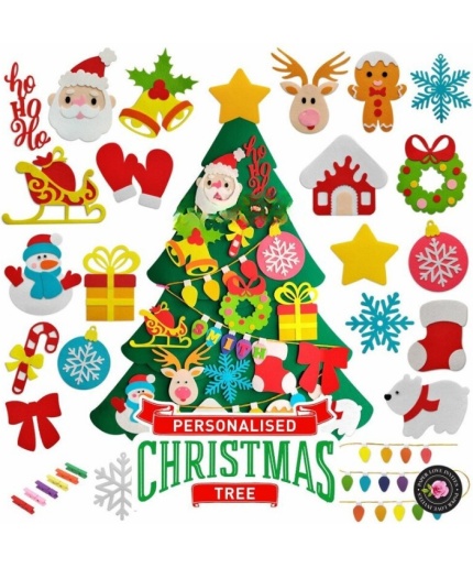 Personalized Felt Christmas Tree, Felt Ornaments, Christmas Ornaments, Kids Christmas Tree, Christmas Activity, Christmas Decor, Felt Decor | Save 33% - Rajasthan Living 3