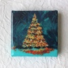 Original resin painting Christmas Tree Acrylic Painting Tree On Canvas Gift ideas Home Decor Mini Painting 4″ x 4″ by Anusha Durgadas | Save 33% - Rajasthan Living 13
