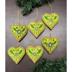 Green Christmas Ornaments, Holiday Decor, Xmas Hanging, Handmade Christmas Hanging, Set of 6 Christmas Green Heart Ornaments Gift Set | Save 33% - Rajasthan Living 16