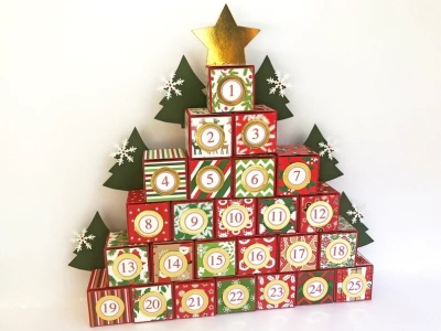 Christmas Advent Calendar, Countdown Calendar, Christmas Decorations, Xmas Tree Reusable, Fill Your Own Advent Calendar Bags, Favor Boxes | Save 33% - Rajasthan Living 15