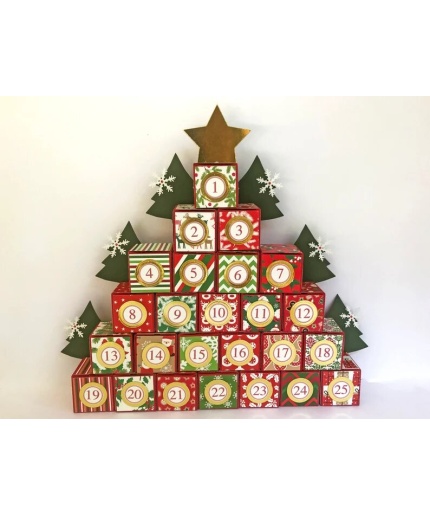 Christmas Advent Calendar, Countdown Calendar, Christmas Decorations, Xmas Tree Reusable, Fill Your Own Advent Calendar Bags, Favor Boxes | Save 33% - Rajasthan Living 3