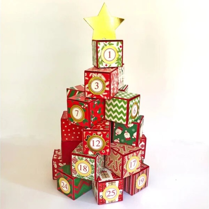 Christmas Advent Calendar, Countdown Calendar, Christmas Decorations, Xmas Tree Reusable, Fill Your Own Advent Calendar Bags, Favor Boxes | Save 33% - Rajasthan Living 7