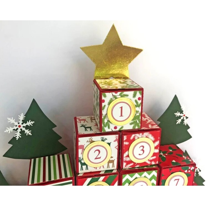 Christmas Advent Calendar, Countdown Calendar, Christmas Decorations, Xmas Tree Reusable, Fill Your Own Advent Calendar Bags, Favor Boxes | Save 33% - Rajasthan Living 8