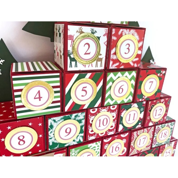 Christmas Advent Calendar, Countdown Calendar, Christmas Decorations, Xmas Tree Reusable, Fill Your Own Advent Calendar Bags, Favor Boxes | Save 33% - Rajasthan Living 10