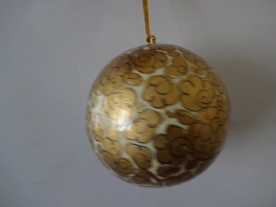 Golden colour set of 6 christmas baubles handpainted | Save 33% - Rajasthan Living 9