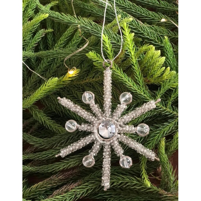 Silver Christmas Snowflake Hanging, Set of 4, Christmas Decorative, Xmas Hanging, Tree Ornaments, Window Decor, Winter Outdoor Decorations | Save 33% - Rajasthan Living 7