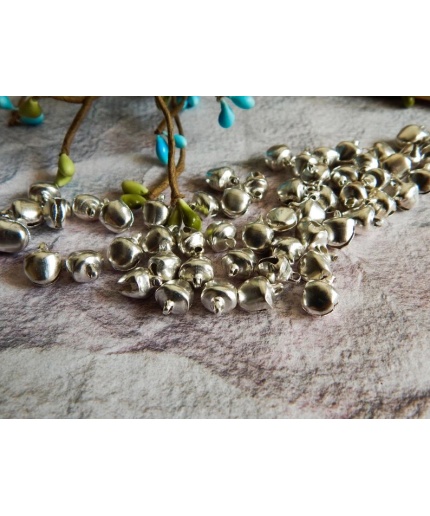 Mini Bells, 8mm Jingle Bells, White Metal Beads, Jewelry Charms, Christmas Tree Ornaments | Save 33% - Rajasthan Living