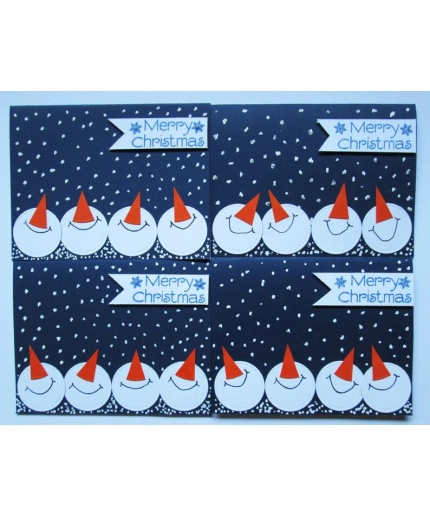 Snowmen Christmas Cards, Blue Christmas Card Set, Holiday Cards, Boxed Christmas Card Sets, Holiday Card Set, Merry Christmas Card Sets | Save 33% - Rajasthan Living 3
