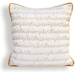 Christmas pillow cover, white and gold, script, merry Christmas, quilted, embroidered pillow size 16″X 16″ | Save 33% - Rajasthan Living 9
