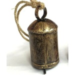 Tin Cow Bells Christmas Festive Décor Bells (Set of 5) Home décor Vintage Rustic Brass Cylinder Shape (11CM) | Save 33% - Rajasthan Living 11