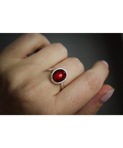 Natural Red Garnet Women Ring Solid 925 Sterling Silver Ring Promise Ring Gift For Her | Save 33% - Rajasthan Living