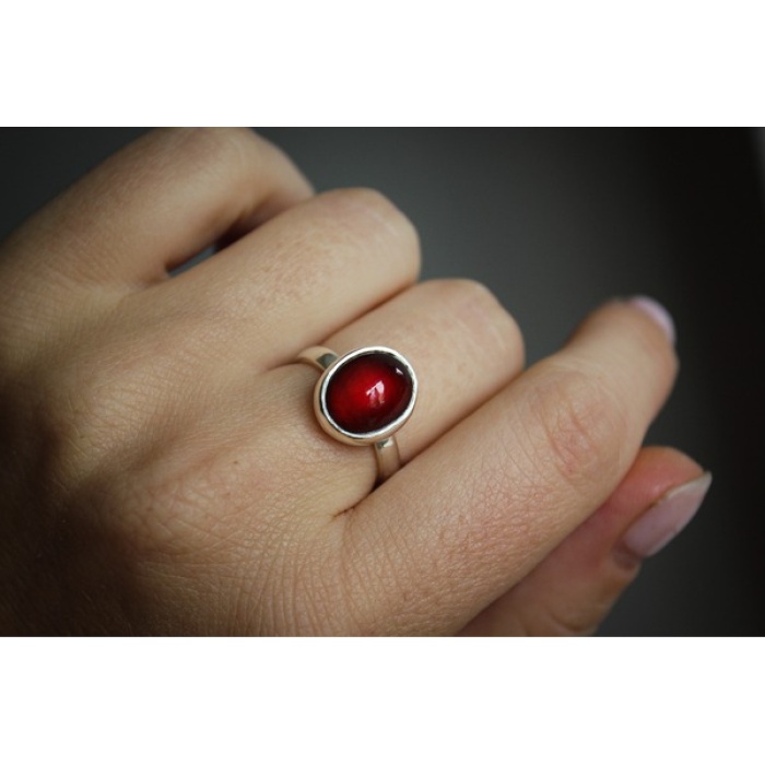 Natural Red Garnet Women Ring Solid 925 Sterling Silver Ring Promise Ring Gift For Her | Save 33% - Rajasthan Living 5